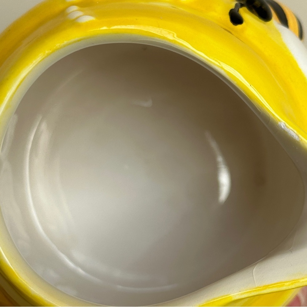 Pier 1 Imports Hand Painted Dolomite‎ Yellow Bee Honeycomb Creamer - Picture 15 of 15